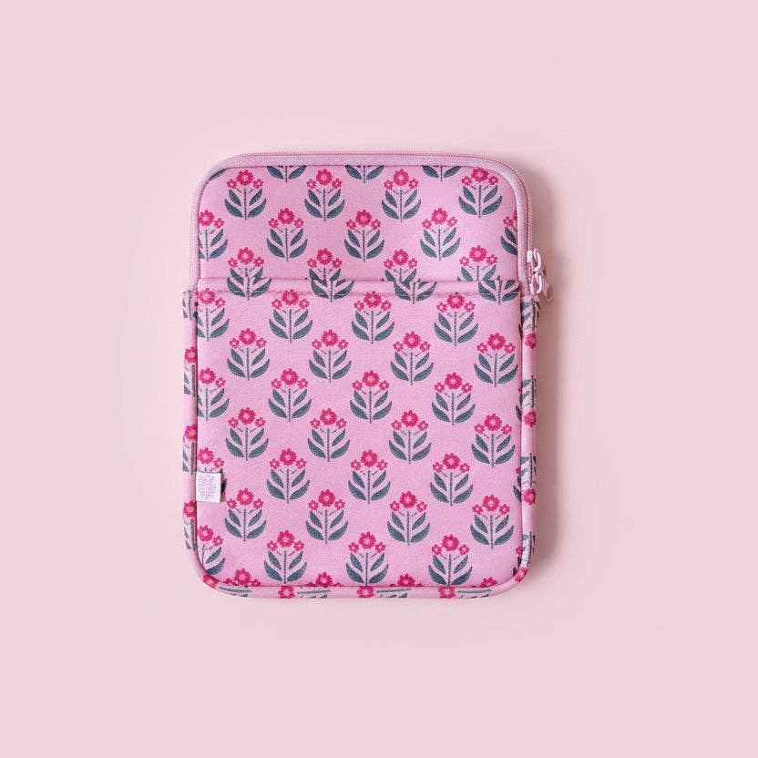 E-reader / Book Sleeve - Whimsy Floral Block Print