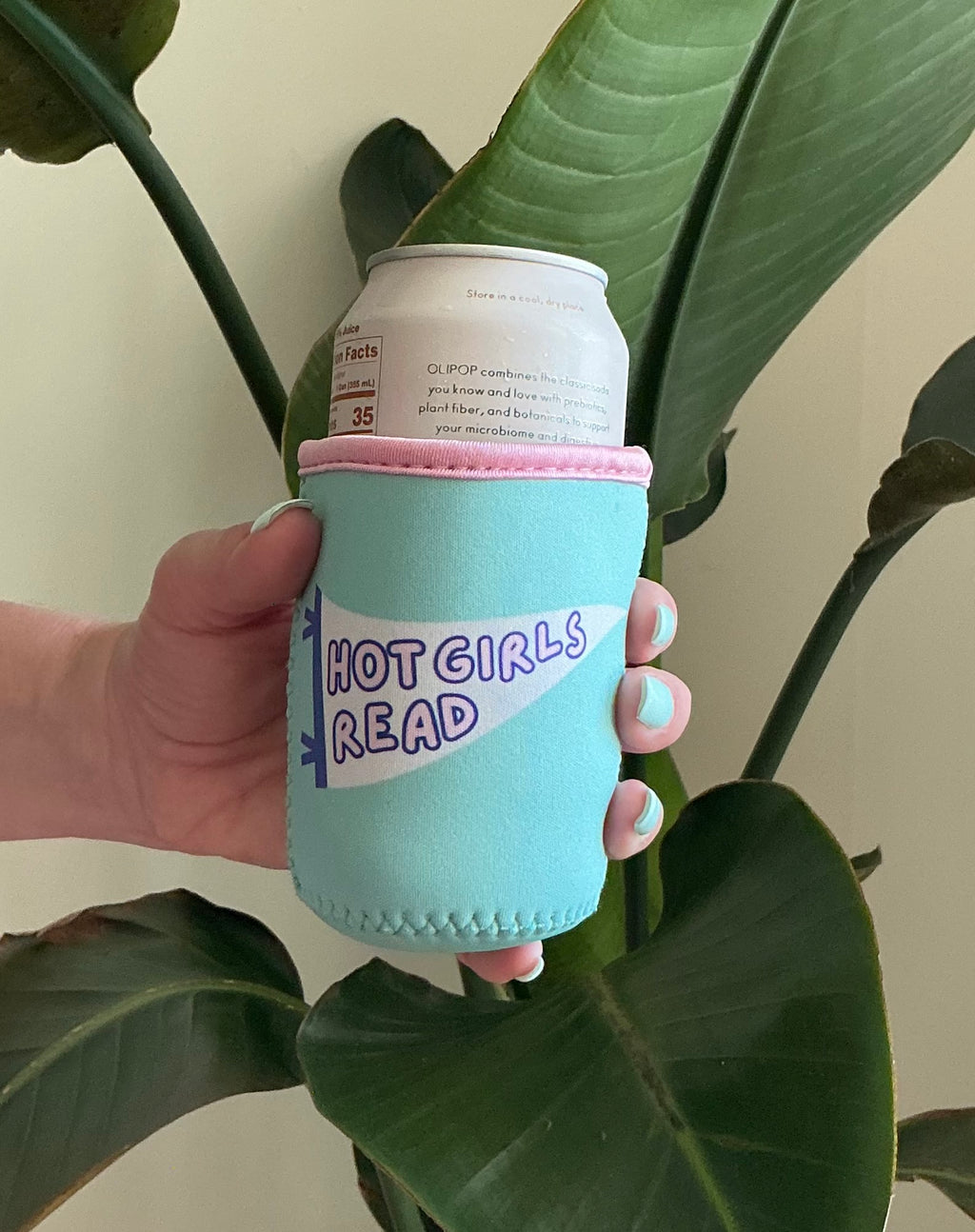 Hot Girls Read Drink Sleeve - Blue