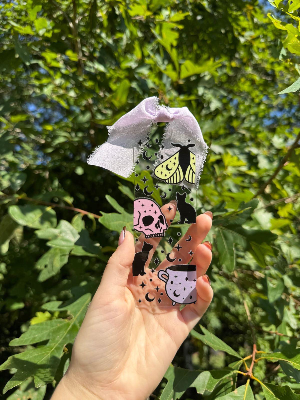 Spooky Bookmark with Lavender Ribbon
