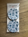 Coastal Cowgirl Car Coasters-Set of 2