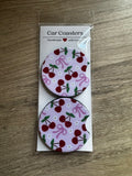 Cherry & Bow Car Coasters – Set of 2