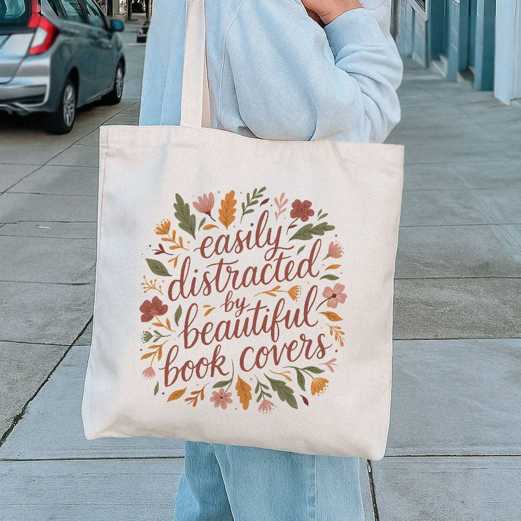 Easily Distracted by Book Covers Canvas Tote Bag