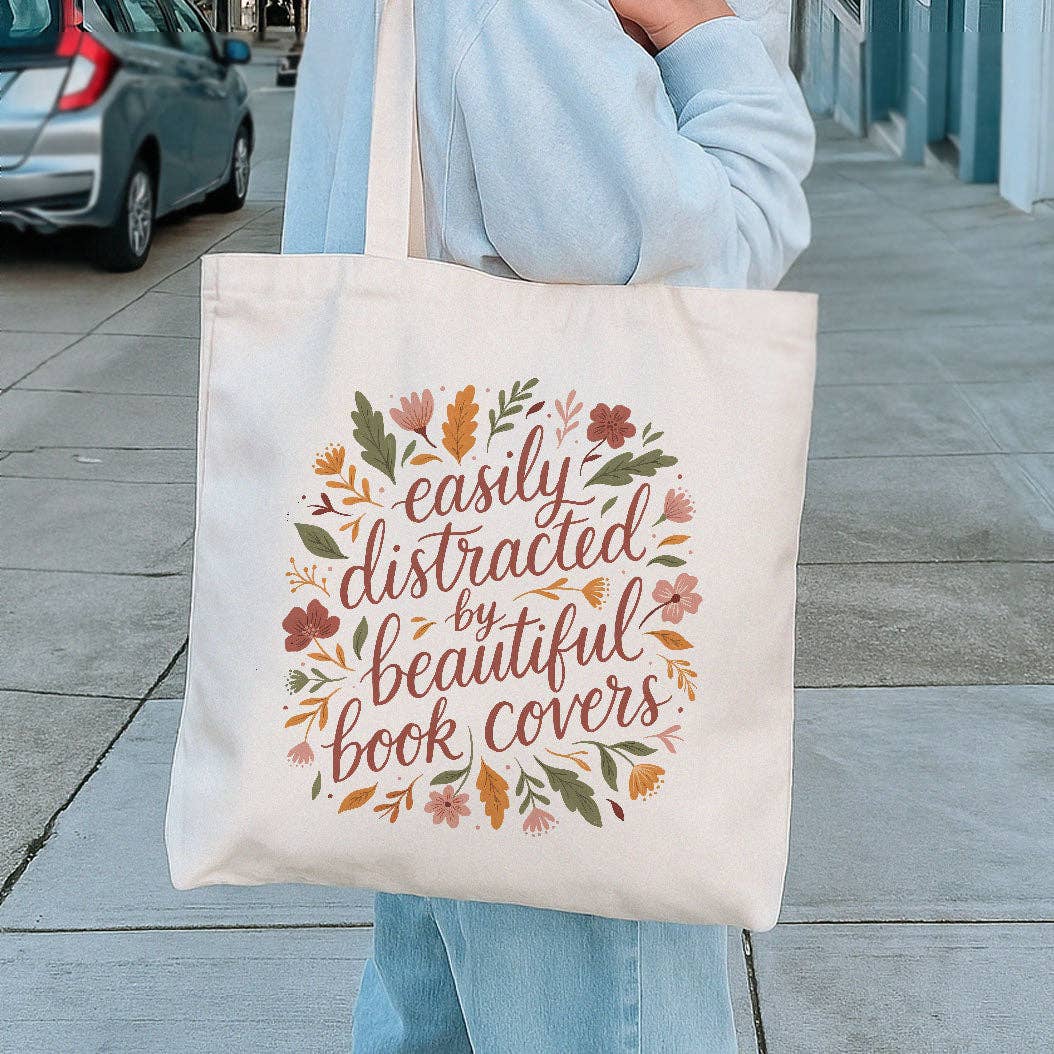 Easily Distracted by Book Covers Canvas Tote Bag