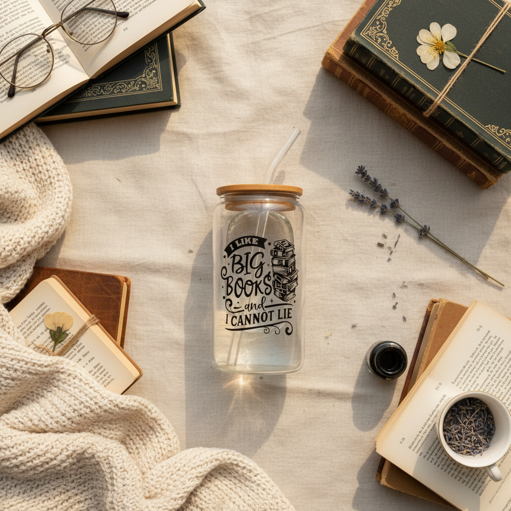 Big Books tumbler flat lay