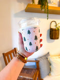 Vintage Christmas Stripes Reusable Coffee Sleeve