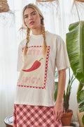EXTRA SPICY CHILI PEPPER CHECKERBOARD GRAPHIC TEE