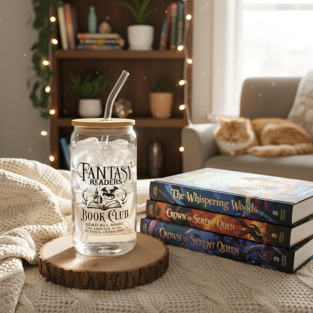 Fantasy tumbler with books